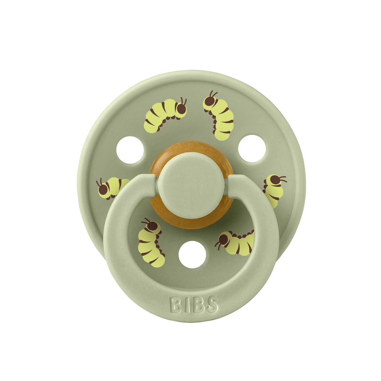 Пустушка Studio Colour Latex Round (кругла) Caterpillar Friends Bulk – Sage