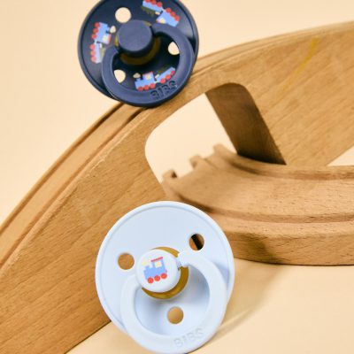 Пустушка BIBS Pacifier Colour Holiday Train Latex Round (кругла) – Steel Blue - Зображення 5
